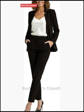 Professional 2 Piece Pant Suit Set Womens Blazer Pants Business Work Wear